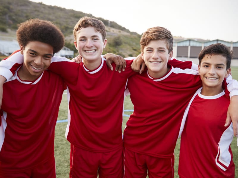 Group of young athletes