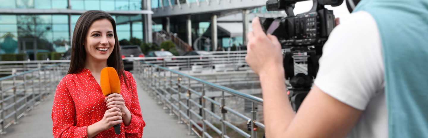 Woman with a microphone